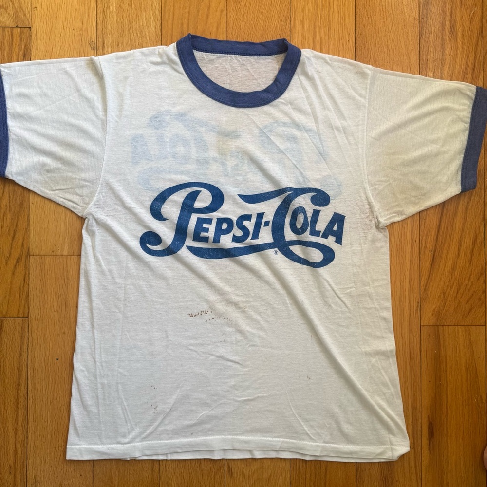 Vintage Pepsi-Cola Ringer Tee Single Stitch Thin Ringer